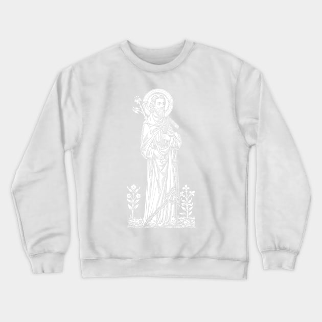 St. Joseph - chocolate brown bkg Crewneck Sweatshirt by DeoGratias